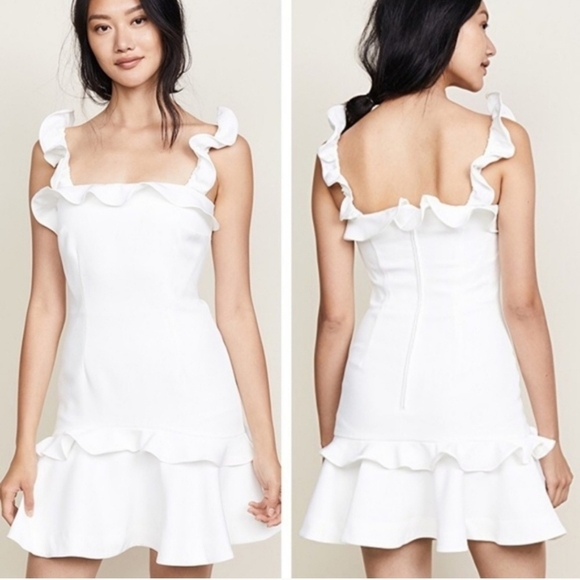 NWT Keepsake the Label Escape Mini Dress White Ivory Ruffle Details Size Small - Picture 1 of 12